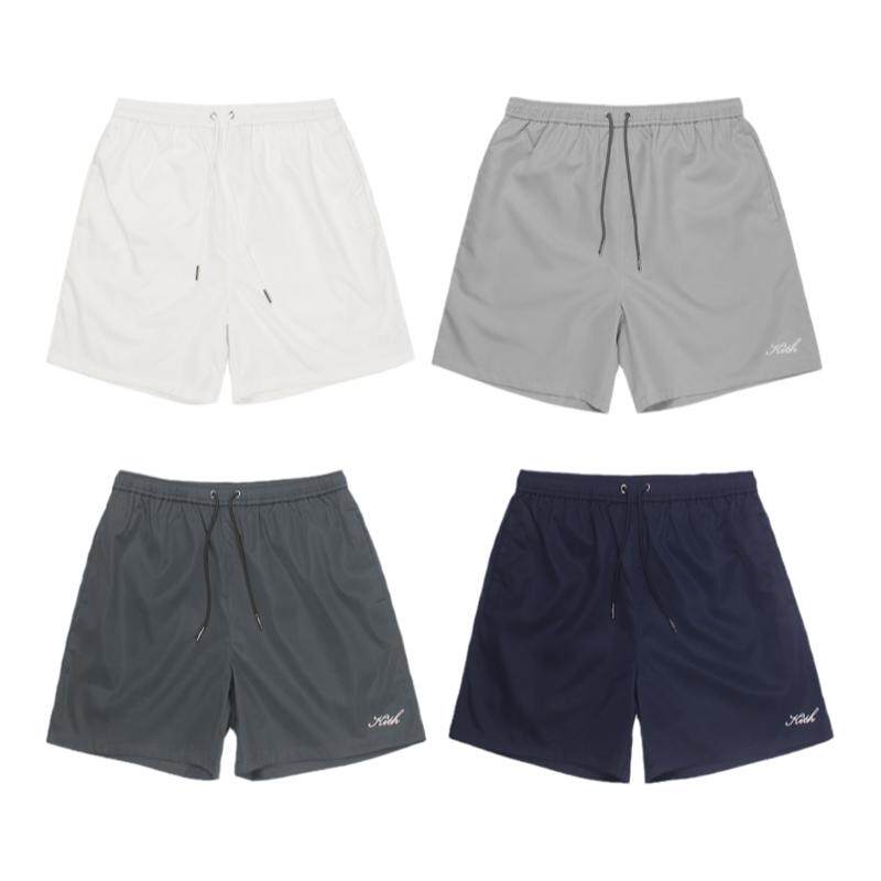KITH 26ss 内衬网眼刺绣休闲沙滩裤男宽松速干五分裤抽绳运动短裤