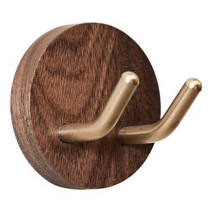 黑胡桃木手动剃须刀置物架免打孔卫生间老式刮胡刀挂钩挂架插头架