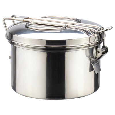 304不锈钢加厚食堂圆形便当盒