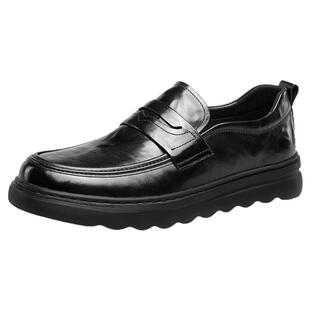 意尔康皮鞋2026春季新款真皮通勤轻便乐福鞋时尚舒适一脚蹬休闲鞋