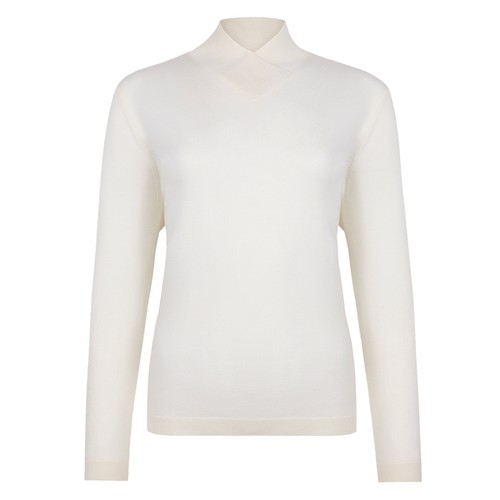 FALCONERI25年新品女士宽松休闲交叉领羊绒针织衫套头毛衣DMLR250