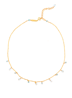 THISNESS天然水晶纯银镀金项链