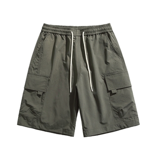 男士工装短裤男夏季潮牌潮流直筒中裤2025新款宽松五分裤夏装男裤