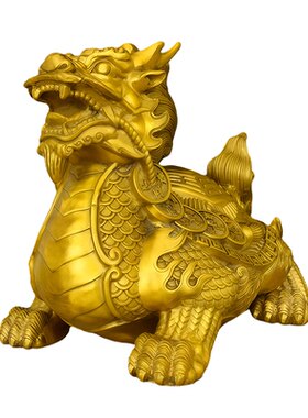 黄铜龙龟摆件办公室装饰工艺品
