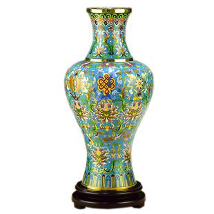 北京珐琅摆件景泰蓝花瓶15寸八宝观音瓶霍铁辉带证书商务礼品收藏