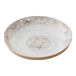 民生逐鹿陶瓷餐具套装金边黄金别院高温陶瓷碗碟微波炉盘子大鱼盘