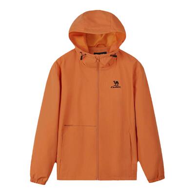 骆驼运动外套男女款2025春季薄绒夹克连帽户外防风防泼水登山服装