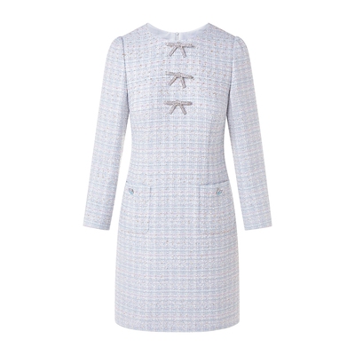 【商场同款】朗姿LIME莱茵香风编织花呢连衣裙钻式蝴蝶结26春新款