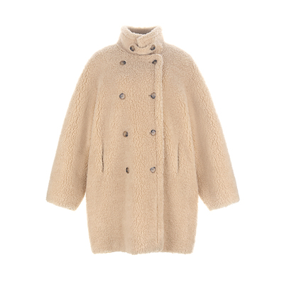 wanatry绵羊毛复合皮毛一体大衣