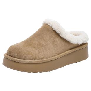 大东厚底毛毛包头半拖鞋女款2026新款秋冬加绒保暖棉拖勃肯雪地靴