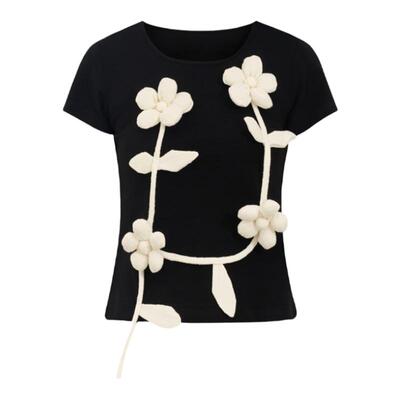 Tu why“花开伏笔”手工立订花T恤