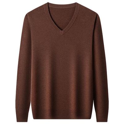 正品纯羊毛男士秋冬季V领羊毛衫