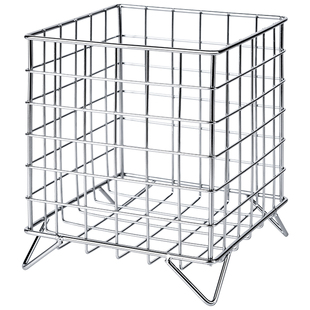 得力加厚金属铁线收纳篮桌面书立架卧室置物架寝室高级感收纳筐