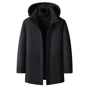 恒源祥集团彩羊鹅绒服中老年羽绒服加厚中长爸爸拆卸内胆保暖外套