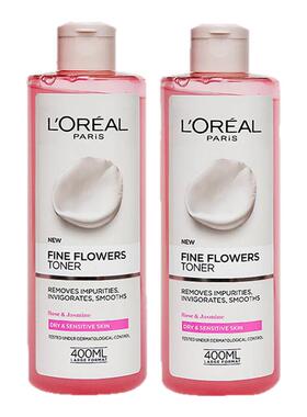L'Oreal 欧莱雅玫瑰茉莉大粉水柔肤水爽肤舒缓补水保湿400ml滋润