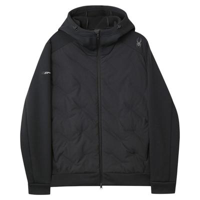 蜘蛛男子防风保暖短款连帽羽绒服