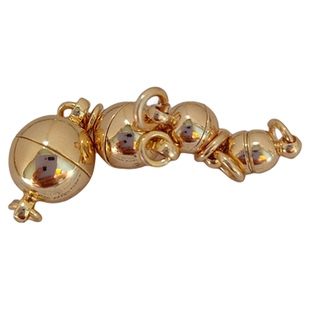 14K包金珠圆球磁铁扣手链项链串珍珠手扣吸铁扣链接扣手工DIY饰品