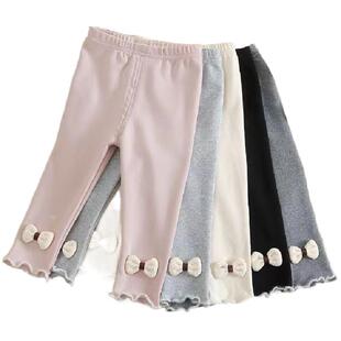 2025新款女童打底裤春秋外穿弹力女宝宝洋气纯棉秋装儿童开档裤子