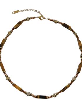 美拉德虎眼石叠戴项链女高级