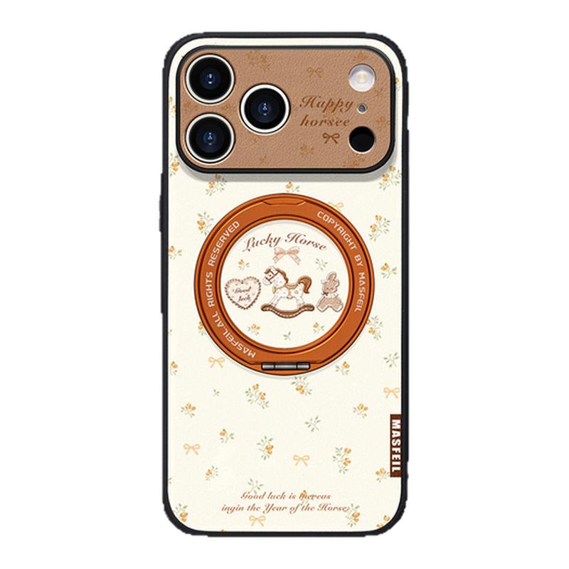ZHIZHE×小马碎花适用iPhone17Promax手机壳新款ip15磁吸带支架苹果16Pro套Ho5支点新年好看高级感13pm全包