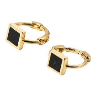 日韩流行韩国14K 10K黄金耳钉女 独特几何图形耳扣女耳骨环单只