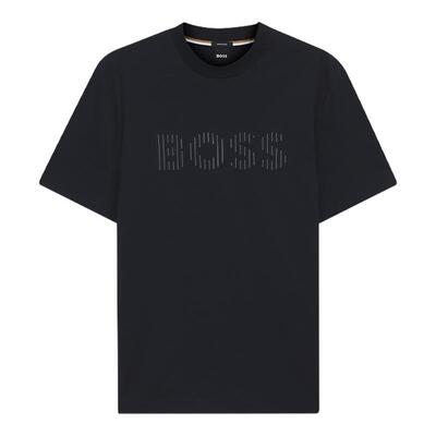 【挺括垂感】BOSS博斯 男士26夏季新款条纹艺术徽标棉质短袖 T 恤