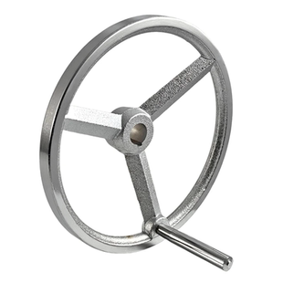 手轮铸铁手摇轮镀铬机床把手柄波纹方圆边金属圆形键槽阀门沧精益