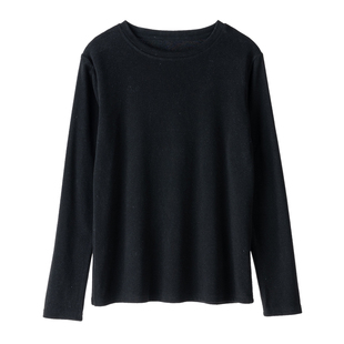 黑色打底衫女2025新款内搭可外穿针织半高领圆领春秋季长袖上衣