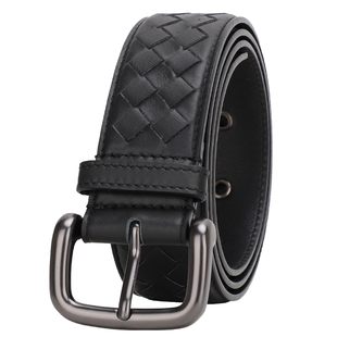 头层纯牛皮手工编织皮带男真皮针扣腰带青年裤带潮年轻人BV210606