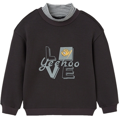 英氏儿童卫衣男童春秋季绒衫休闲百搭套头衫加绒女童长袖宝宝秋季