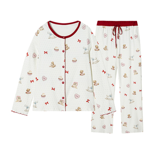 嫚熙秋冬季双面火山小磨毛女士睡衣吊带纯棉可外穿家居服2025新款