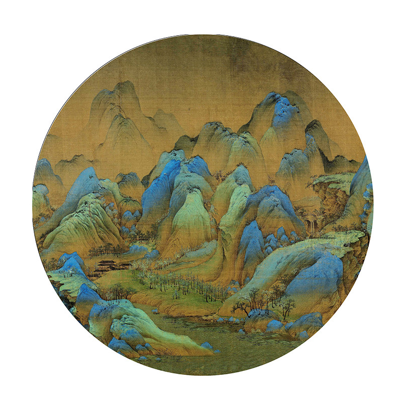 工笔画白描底稿横幅千里江山临摹