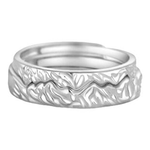 DOACH合二为一情侣对戒999足银戒指简约情侣款情人节礼物送女男友