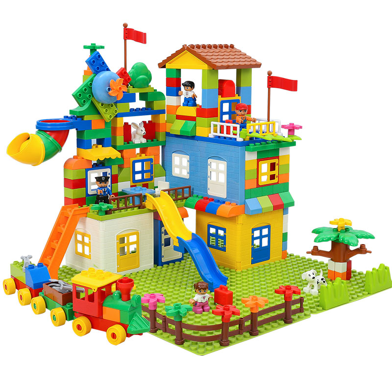 大颗粒积木拼装儿童玩具滑道益智男孩女孩子系列城堡建筑新年礼物