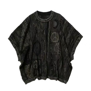 KAPITAL平田和宏古着街头重工复古情侣短袖套头ins毛衣男女针织衫