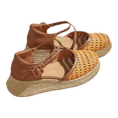 MILLIE'S/妙丽真皮坡跟凉鞋