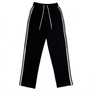 烦恼的Octopusl美式三杠条黑灰基础卫裤嘻哈宽松休闲百搭运动裤男