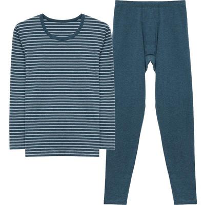 华友源条纹透气中青年保暖内衣