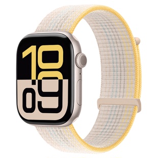 适用iwatch11表带S11苹果手表applewatchS10夏天9新款S8尼龙编织S7透气S6代SE女3高级ultra男2运动女智能腕带
