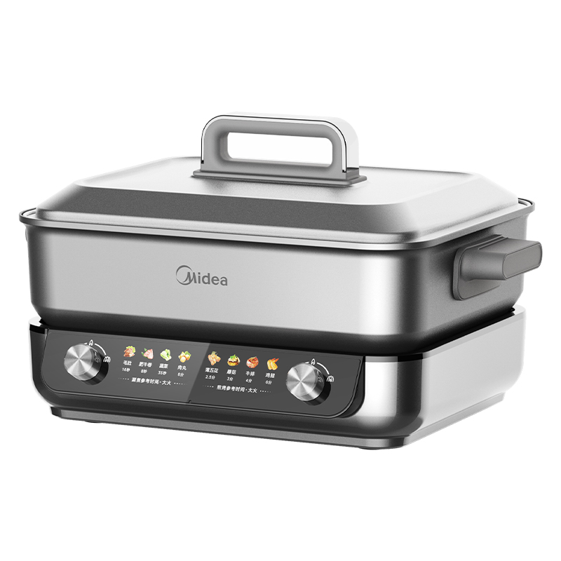 美的速沸电火锅家用鸳鸯锅8L大容量10人煮锅分体式多功能火锅电锅