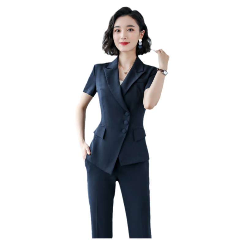 诗璐雅韩版夏季薄款短袖商务正装