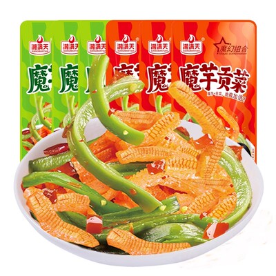 网红同款魔芋贡菜即食下饭菜小零食香辣素毛肚牛肚办公室休闲零食