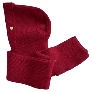 韩系含羊毛连帽围巾一体女冬季保暖护耳针织帽巴拉克拉法毛线帽子