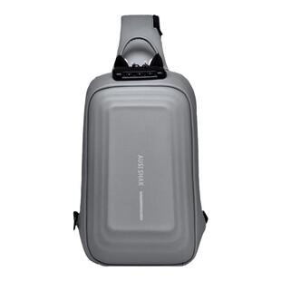 硬壳机车胸包大容量单肩斜挎潮流防水机能包时尚密码锁运动包包邮