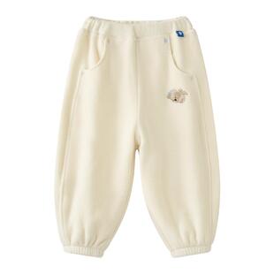 babycare儿童绒绒长裤子休闲宽松加绒宝宝加绒秋冬保暖男女童装