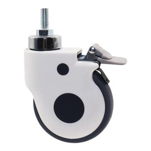 医用万向轮4寸m12丝杆平板手术推车静音轮子治疗换药车带刹车轱辘