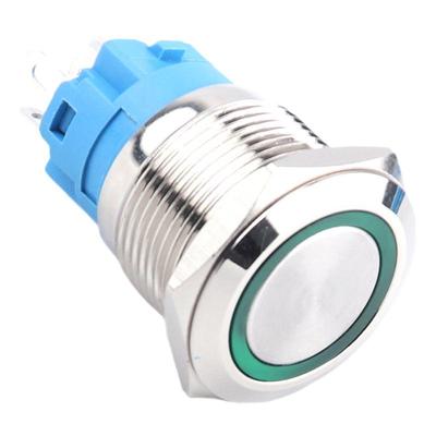 30mm金属按钮开关带灯/自锁式/自复式5V12V24V220V红黄蓝绿白五种