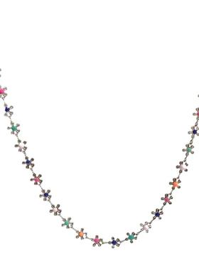 彩色花朵项链小众设计感颈链