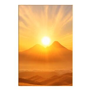 日出东方挂画入户正对门玄关画走廊过道画风水画适合东墙的装饰画