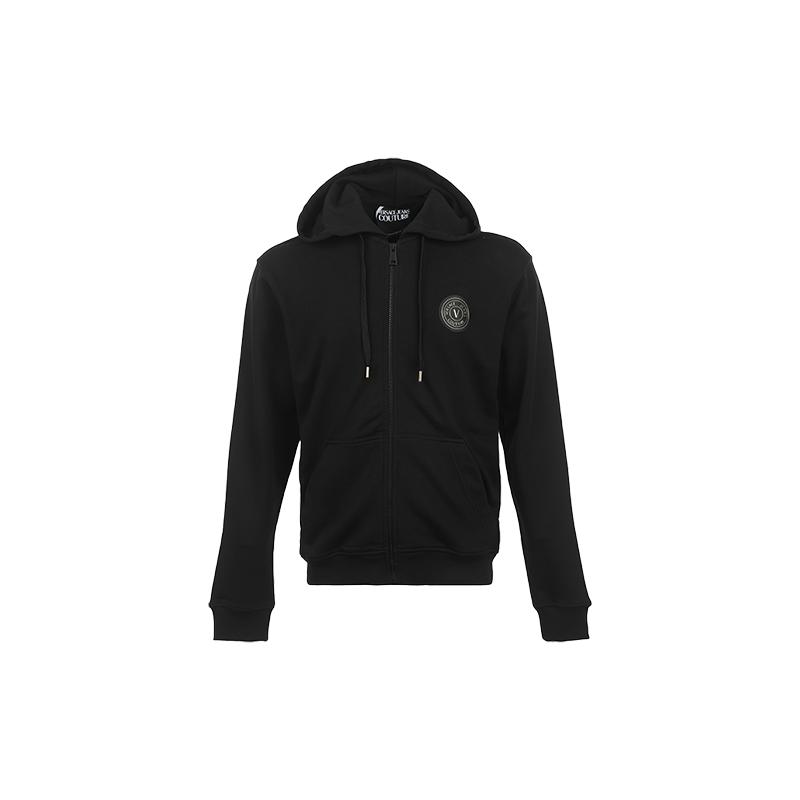 【自营】Versace Jeans Couture男士logo徽标连帽拉链卫衣开衫